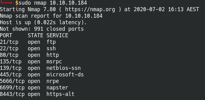 Nmap scan