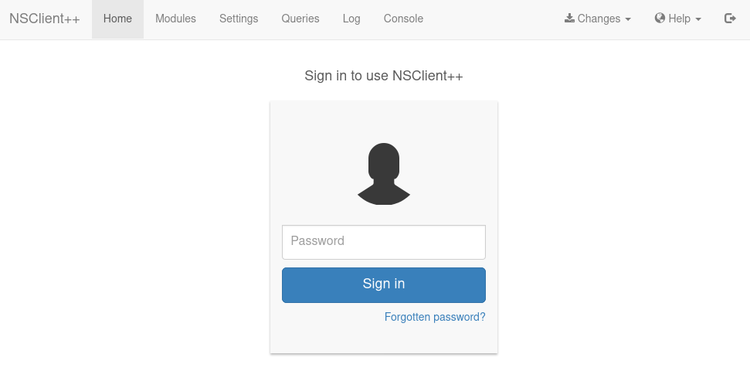 NSClient++ Login Page