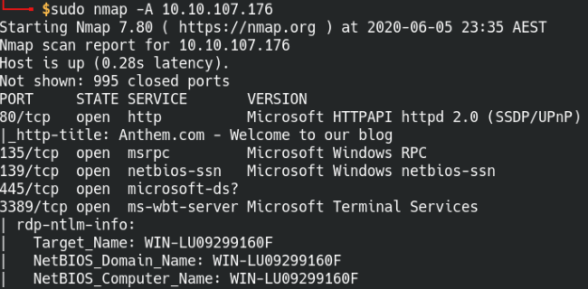 Nmap scan