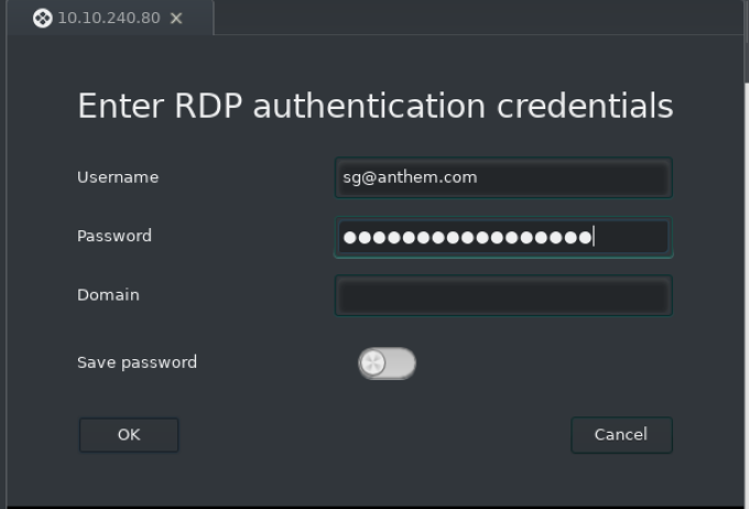 Target Machine Credentials