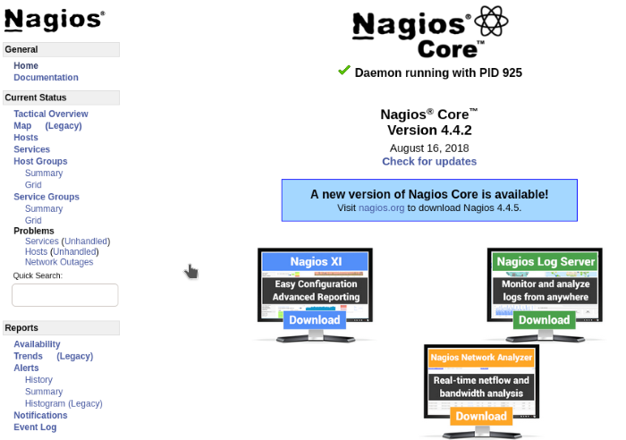 Nagios Core Console