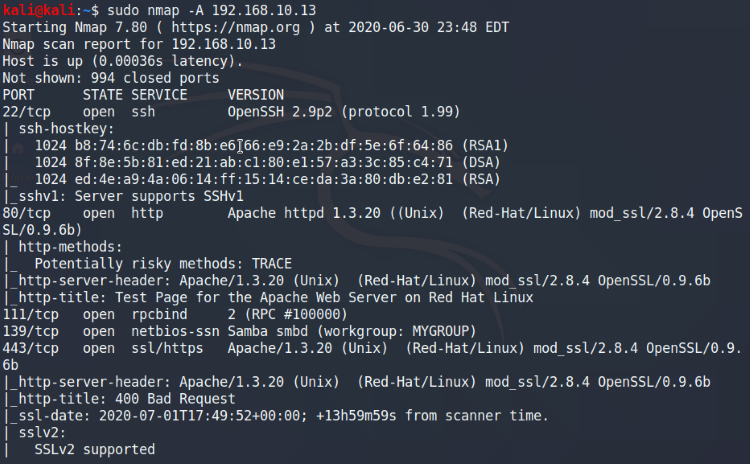 Detailed nmap scan